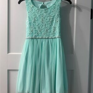 Speechless Mint Green Lace Formal Kids Dress